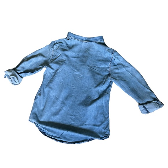 Dynamite Small Denim Button Up Shirt with Covered Buttons and Rolled Sleeves - Picture 5 of 6